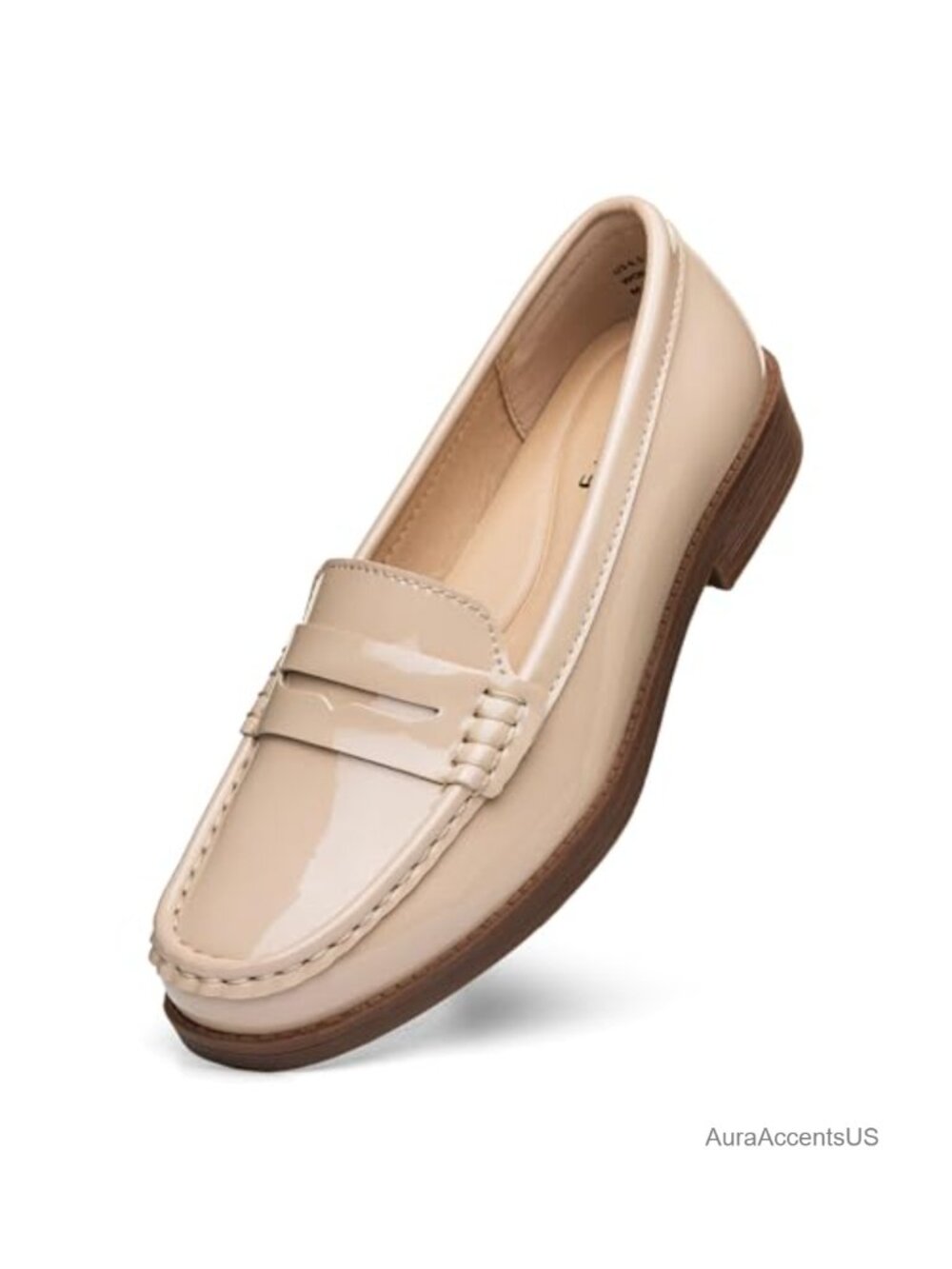 Women's Patent Leather Penny Loafers Slip On Comfort Business Casual Dress Shoes